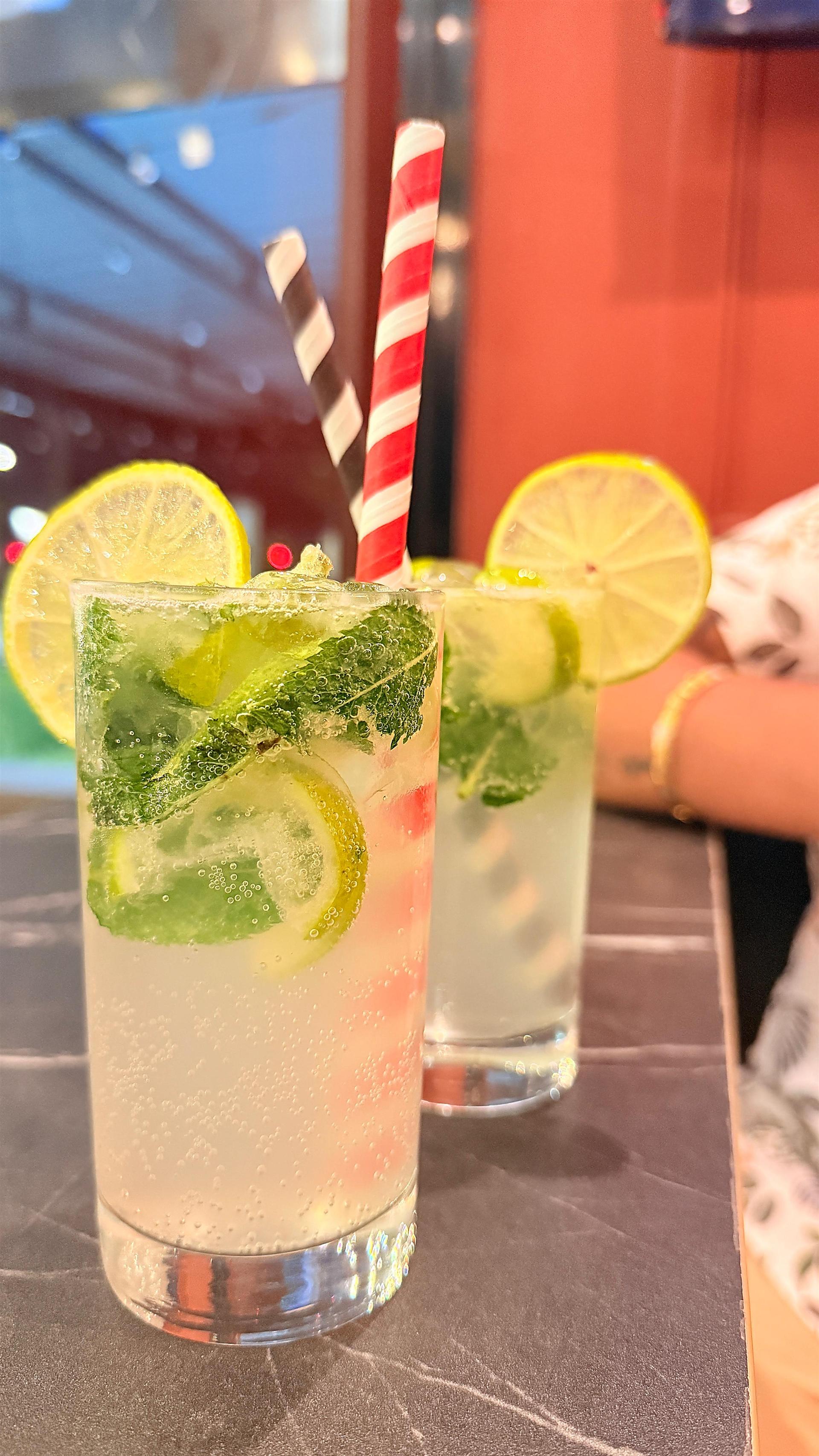Refreshing house mocktails and specialty drinks served with fresh mint and lime